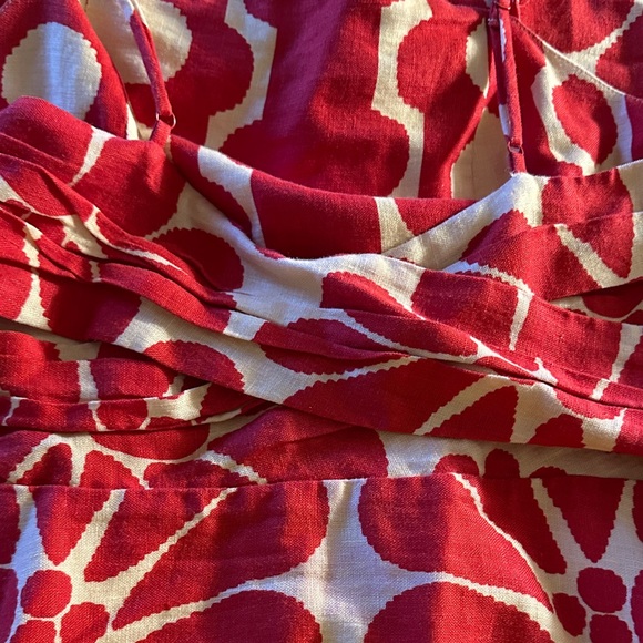 FARM Rio Palermo Red Linen Midi Dress Mididress Size S - Picture 6 of 7